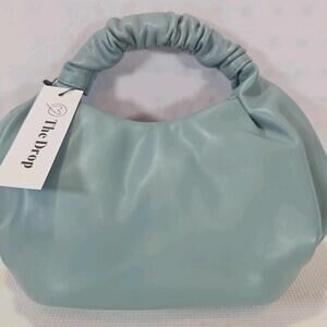 Faux Leather Dusty Blue Clutch/Shoulder Purse. NWT. By The Drop